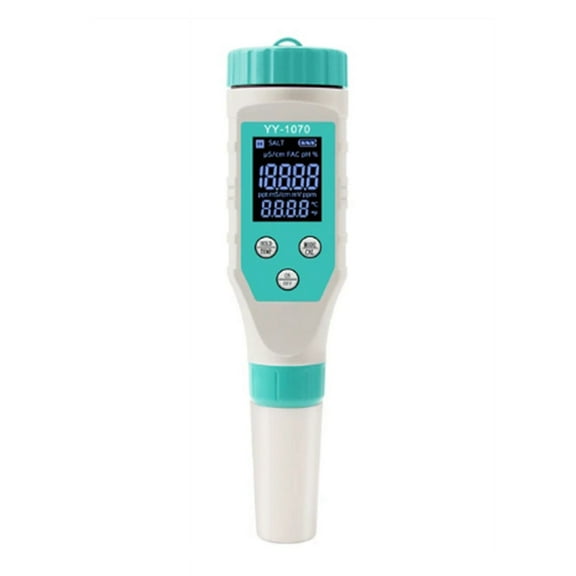 7 in 1 PH/Free Chlorine/ORP/EC/TDS/Salt/Temp PH Meter Swimming Pool Salinity Tester IP67 Waterproof for Aquarium
