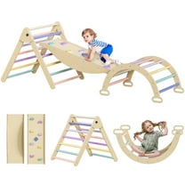 Climbing Toys Indoor, Foldable Climbing Set with Arch, Ramp, and Climbing Triangle