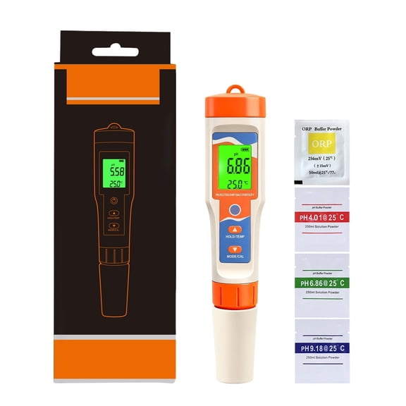 7-in-1 Pool Water Tester Digital Water Quality Meter for Swimming Pool SPA pH/ORP/Salt/TDS/EC/Temp ,Easy to Use