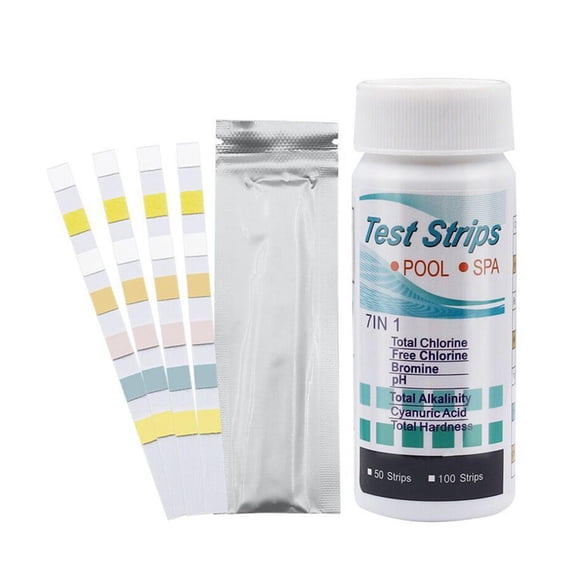 7-in-1 Pool and Spa Water Test Strips 50 Count for pH Chlorine Hardness and Alkalinity