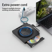 7 in 1 Portable External CD DVD Burner Reader, USB3.0 Hub Optical Drive for Laptop Desktop, with CD Storage Bag