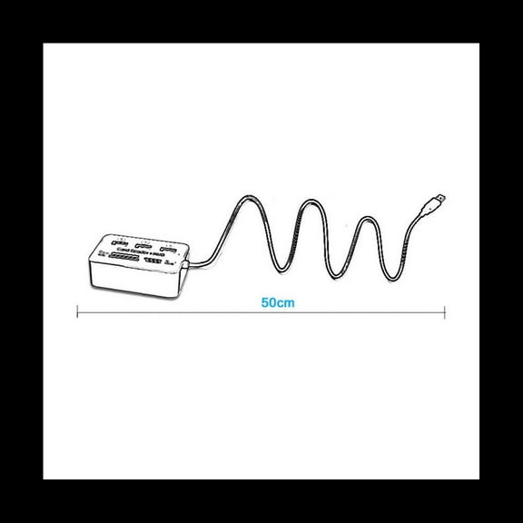 7 in 1 Portable Multi Function 3 Port USB HUB 2.0 Splitter Combo Card Reader Support TF SD M2 SDHC Card Read Write