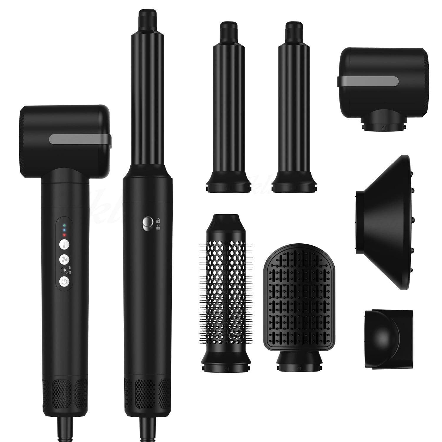 7-in-1 Professional Hair Styling Ecosystem, High-Velocity Dryer & Styler with 6 Interchangeable Heads for Curling, Smoothing, & Volumizing All Hair Types, Salon Blowouts at Home
