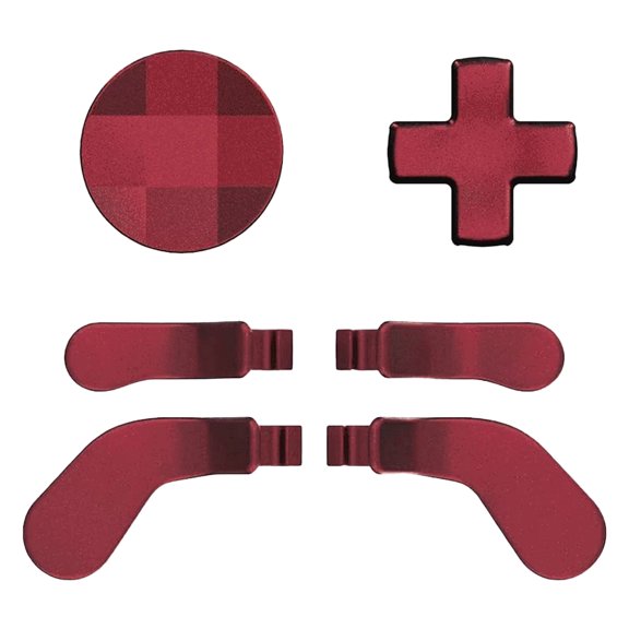 7-in-1 Red Metal Magnetic D-Pad & Back Paddle Kit for Xbox Elite Series 1/2 Controller, Stainless Steel Replacement Buttons with Storage Case