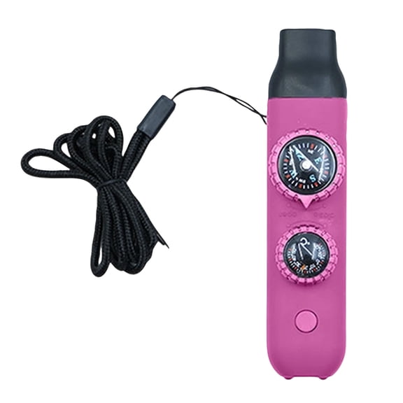 7-in-1 Snow Safety Emergency Whistle with Compass and LED Light Portable Winter Survival Kit Accessory for Blizzard Navigation and Outdoor Hiking Preparedness,Purple
