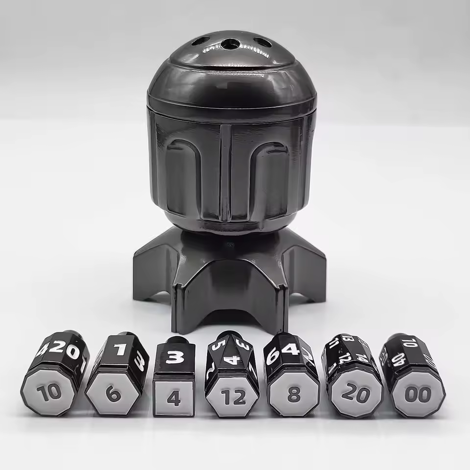 7 in 1 Spin DND Dice Set, Metal Roulette D and D Dice with Gift Box, Polyhedral Role Playing Game Dice