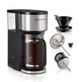 thumbnail image 1 of 7 - in - 1 Stainless Coffee Maker, 6 - Cup Drip & Pour Over, Chrome Silver, 1050W, Dishwasher - Safe, 1 of 7