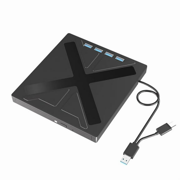 7 in 1 USB 3.0 CD DVD Burner Type C External CD DVD Optical Drive USB Hub Portable CD DVD Player for PC Laptop