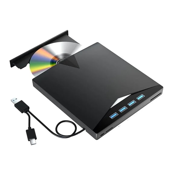 7 in 1 USB 3.0 DVD Player Portable CD/DVD Burner, External CD/DVD Drive Compatible with PC Laptop Windows 11/10/8/7 Linux Mac OS