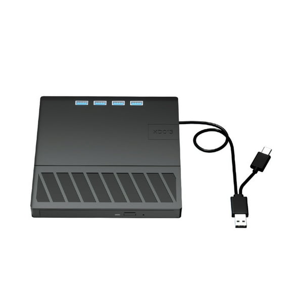7 in 1 USB 3.0 Type C External CD DVD RW Optical Drive with SD/TF Port CD/DVD/BD -/+RW Player Burner ,Easy to Use