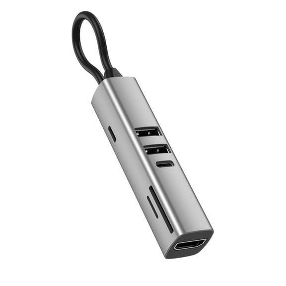 7 in 1 USB C HUB USB 3.0 HDTV 4K 30Hz Video SD TF Card Slot Reader Multi-Ports PD 100W Charging for PC/Laptops B