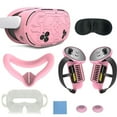 thumbnail image 1 of 7-in-1 VR Headset Accessory Kit for Meta Quest 3 - Controller Grips, Hand Strap, Silicone Face Cover & Lens Protector Set-Pink, 1 of 5