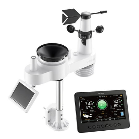 7-in-1 Solar Wi-Fi Weather Station 7-Inch TFT Screen, Wireless Outdoor Sensor for Wind, Rain, Temp & Humidity with Forecast