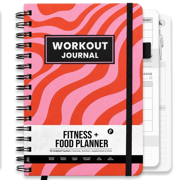 7-in-1 Workout Journal for Women, All-in-One Fitness Journal & Workout Log Book for Weight Lifting, Nutrition, Macros, Body Goals & Health | Waves