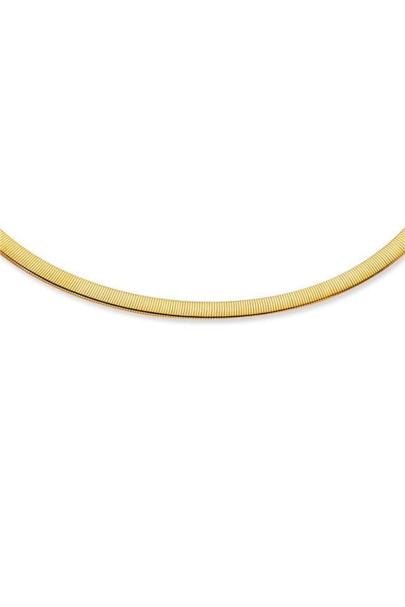 7 in. 14K Two Tone Gold Reversible Omega Chain with Box & 1 Side Push Clasp