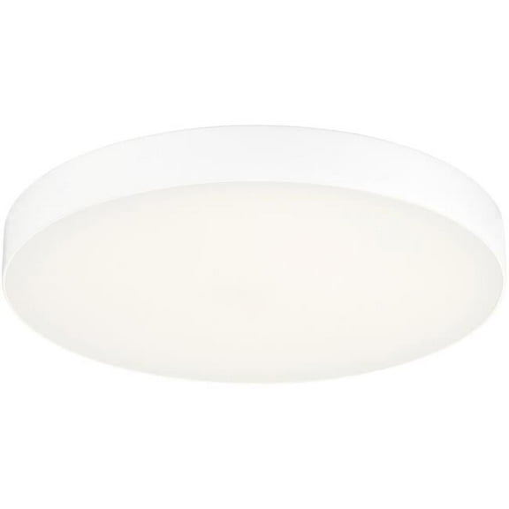 7 in. 15W 3000K 90CRI Luke Round Trimless Rim LED Flush Mount Ceiling Light, White