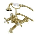 thumbnail image 1 of 7 in. Aqua Vintage Wall Mount Tub Faucet with Hand Shower, Brushed Brass, 1 of 1