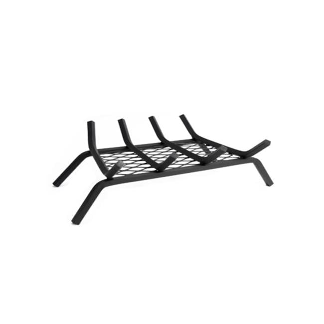 7 in. Black Steel Indoor Fireplace Grate with Ember Retainer