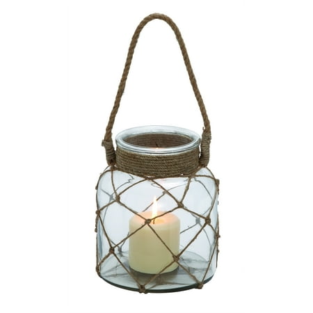 Woodland Imports Netted Glass Jar Candle Lantern Holder