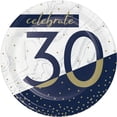 thumbnail image 1 of 7 in. Dia. Navy & Gold Milestone 30th Birthday Luncheon Paper Plate, 1 of 1