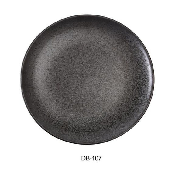 7 in. Diamond Black Collection Coupe Shape Round Plate, Matte Glaze - Pack of 36