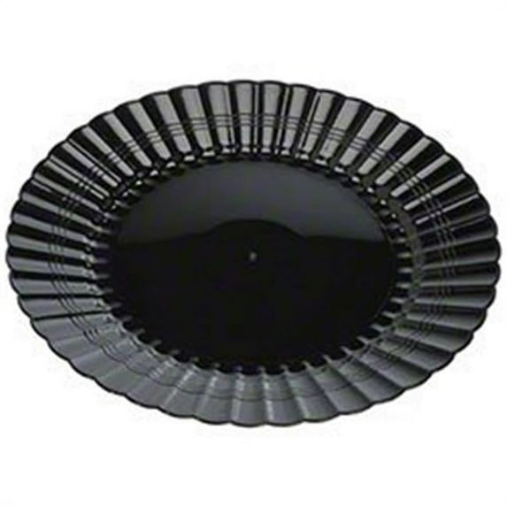 7 in. Elegant Black Disposable Hard Plastic Plates, Set of 18