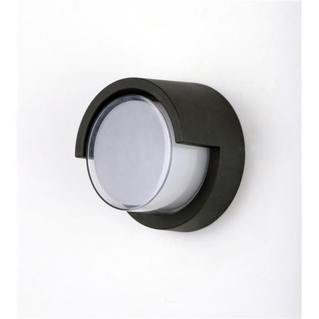 7 in. Eyebrow LED One-Light Outdoor Wall Mount, Black