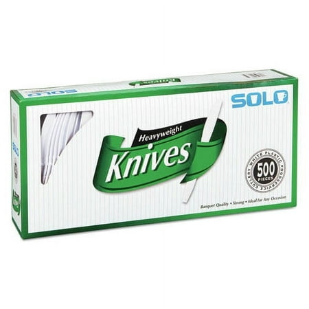 7 in. Heavyweight Plastic Knives - White (500-Piece/Carton)