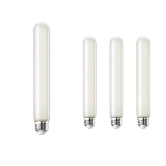7 in. LED Filament 5W Dimmable T9 Light Bulb with Frost Glass Finish & Medium E26 Base - 3000K Soft White Light, 350 Lumens, Pack of 4