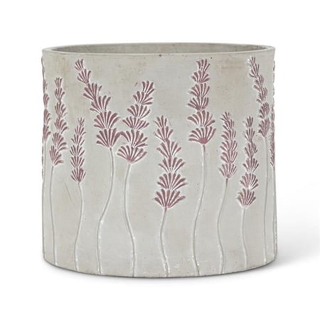 7 in. Lavender Design Planter, Grey & Purple - Large
