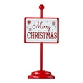 7 in Metal Merry Christmas Tabletop Sign Christmas Decoration, Red