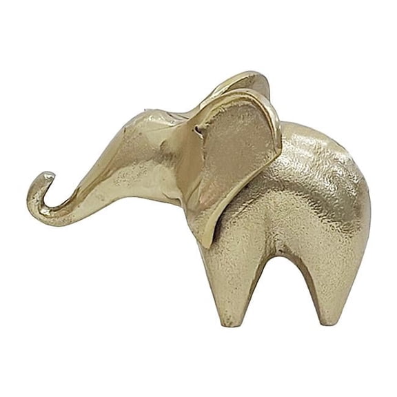 7 in. Metal Trunk Up Elephant, Gold