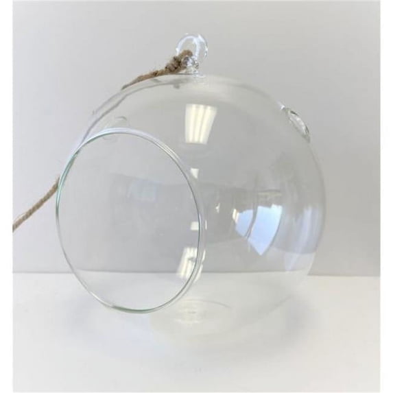 7 in. Round Hanging Bubble Glass Candle Holder