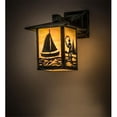 thumbnail image 1 of 7 in. Seneca Sailboat & Fly Fisherman Solid Mount Wall Sconce, Verdi Bai, 1 of 1