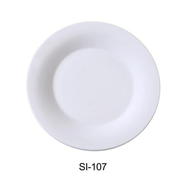 7 in. Siena Porcelain Round Plate, Bone White - Pack of 36