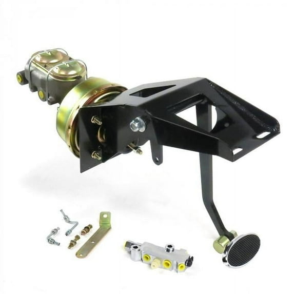 7 in. Single Firewall Adjustable Disc & Drum Brake Pedal Kit with Large Oval Chrome Pad for 1953-1956 Ford Truck