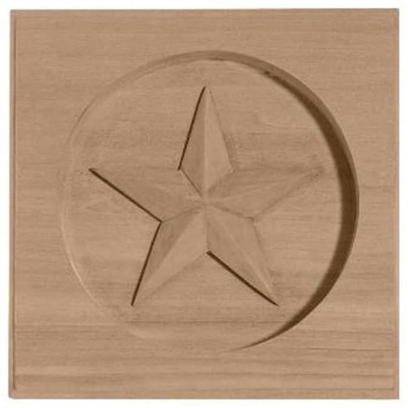 7 in. W x 7 in. H x 1 in. P Austin Star Rosette, Maple, Architectural Accent