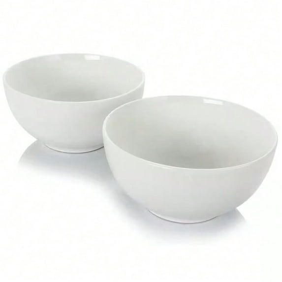 7 in. x 3.25 in. White Bistro Bowl (Set of 2)
