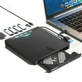 thumbnail image 1 of 7 in1 External CD DVD Drive with 4 USB Ports and TF/SD Card Slots,USB 3.0 Portable CD/DVD Disk Drive Player Burner Reader Writer for Laptop MacBook Desktop PC Windows 11/10/8/7 Linux Mac OS, 1 of 7