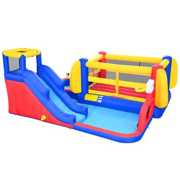 7 in1 Inflatable Slide Water Park Modern Design, Wood, Outdoor Built for Everyday Comfort & Style Inflatable Slide Water Park