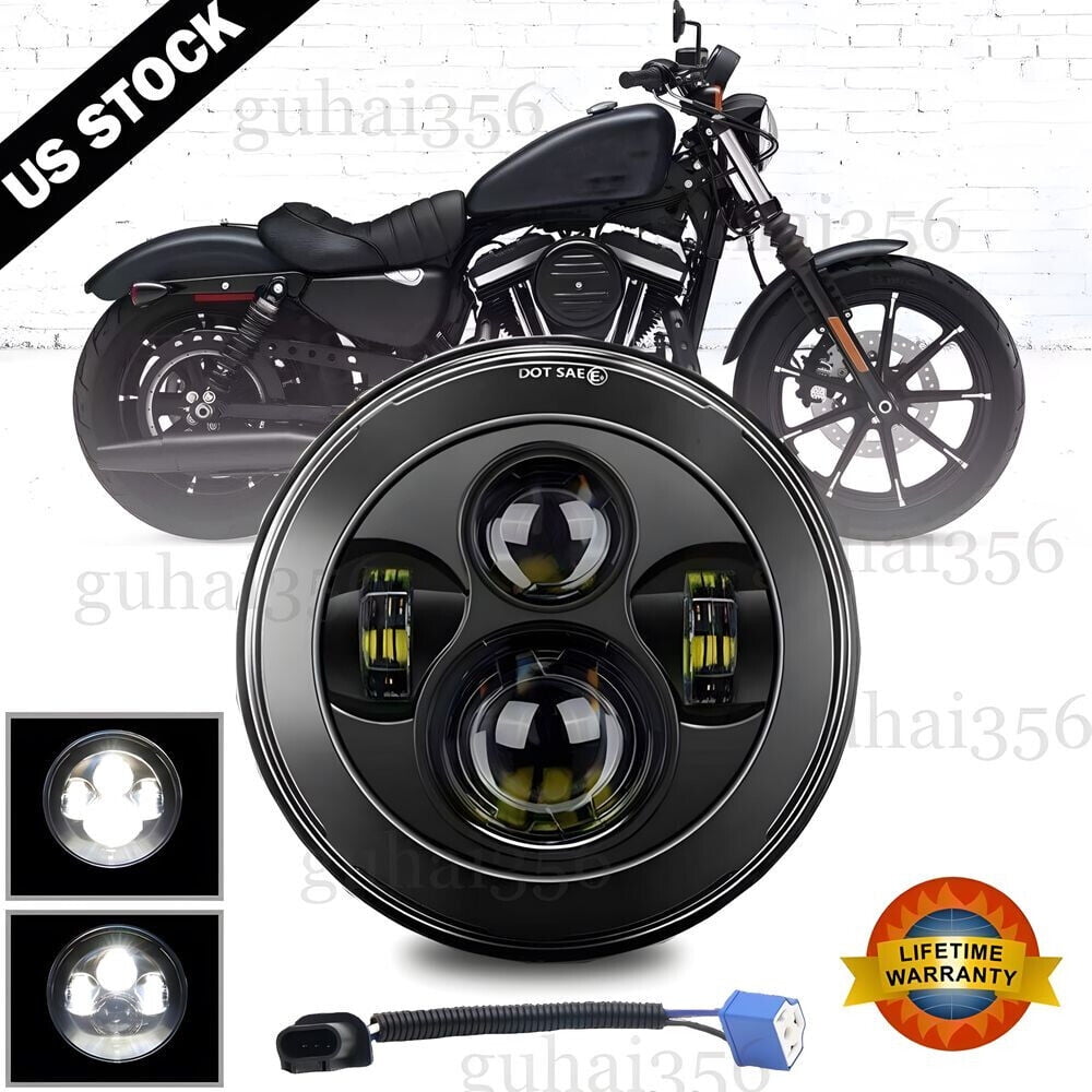 DOT 7 inch Motorcycle LED Headlight Hi-Lo Halo for Honda Shadow Spirit 1100 750