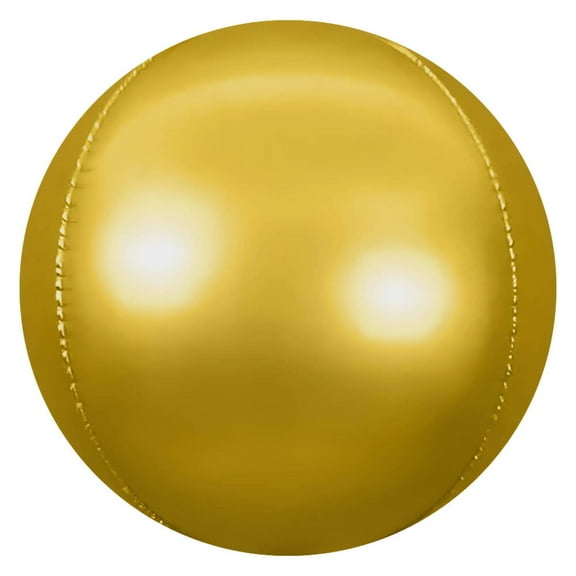 7 inch 3D Sphere - Satin Gold Foil Mylar Balloon - Party Supplies Decorations