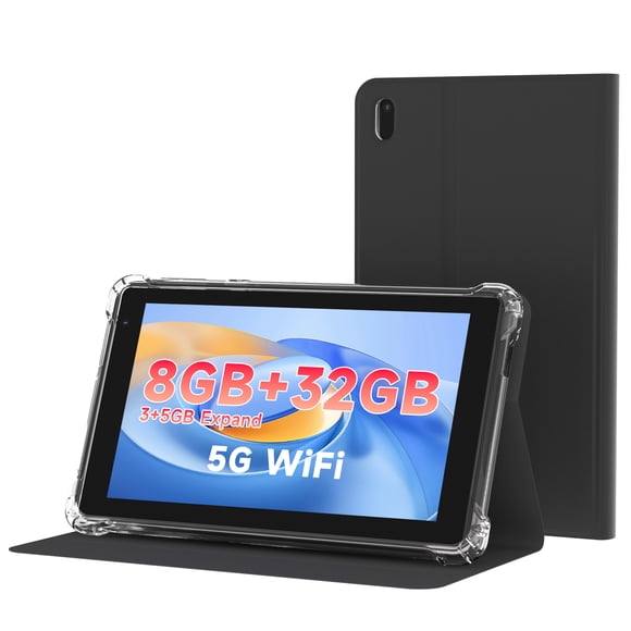 7 inch Android OS Tablet, tablet' with Case, 8GB RAM (3GB+5GB Extended) & 32GB ROM, 3000mAh Battery, Dual Camera, 2.4G/5G WiFi 6 tab - Portable Mini Tablet for Work, Study