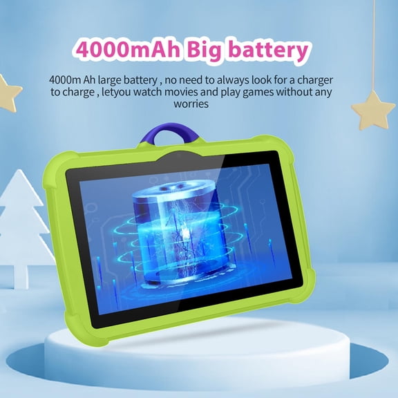 7-inch Android Tablet with WIFI and Bluetooth Connectivity for Educational and Entertainment Use Durable Long Battery Life Portable for Youngsters Green