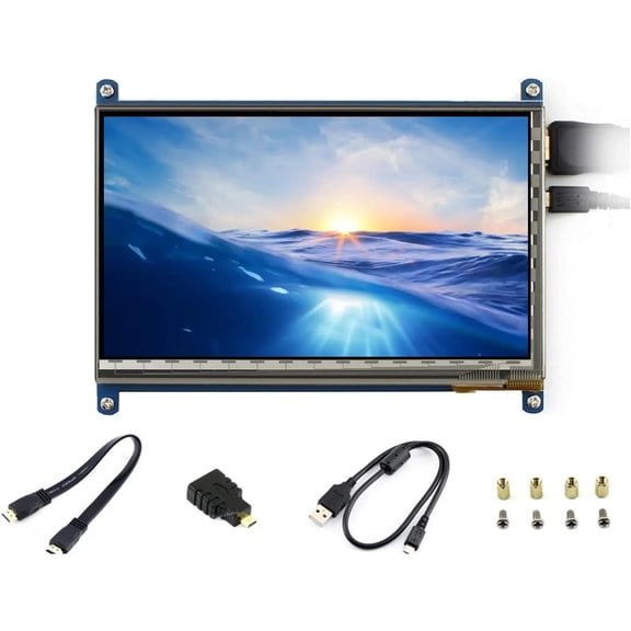 7 inch Capacitive Touch Screen IPS Display HDMI LCD Module 1024x600 Touchscreen for 4/3/2/1 Model B/B+/A+/BeagleBone Black/Banana Pi, Windows 10/8.1/8/7