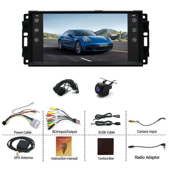 Car Stereo Head Unit with 4+64G, Android 15, 7-inch | Carplay, Android Auto, Bluetooth, WiFi, SWC, Split Screen | Fit 2011-2014