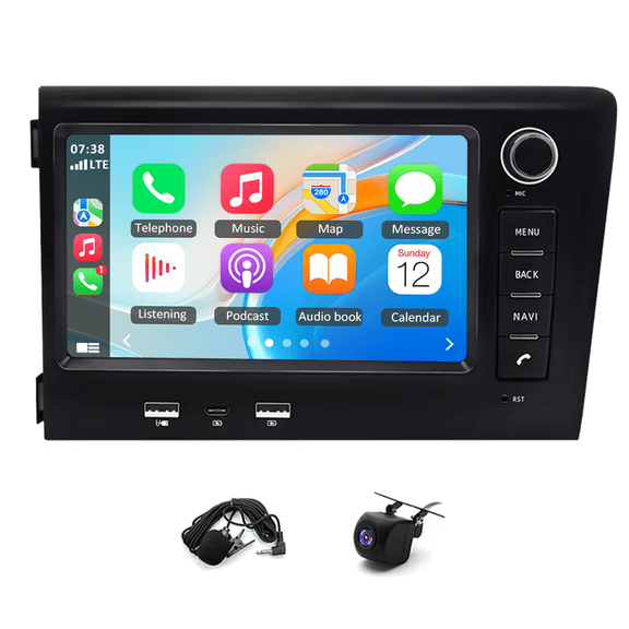 7-inch Car Stereo Radio GPS Navigation Head Unit with Carplay and Android Auto for Volvo V70 2001-2004 Android 14 Car Player WiFi Bluetooth Quad Core 2+32G Mirror Link SWC