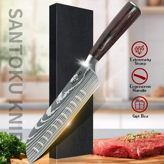 7-inch Chef Knife, Super Sharp Multipurpose Meat Cutting Vegetable Cutting Fruit Knife with Ergonomic Handle and Gift Box, Best Christmas Gift for Women/Men