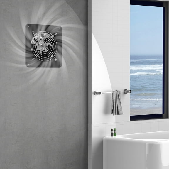 7 inch Commercial Industrial Ventilation Extractor Axial Exhaust Air Blower Fan Black