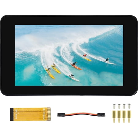 7 inch DSI LCD Touch Display for 4B/3B+/3A+/CM4/CM3+, 1024×600 IPS Screen Capacitive Touchscreen Supports Raspbian, 5-Points Touch, Driver Required